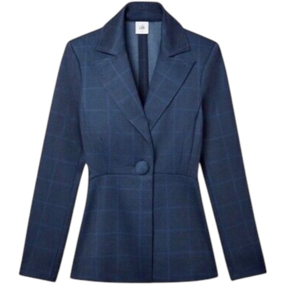 CAbi Jackets & Blazers - CABI 5475 Sunset Kiss Plaid Blue Blazer Jacket Spring Windowpane Check Buttoned
